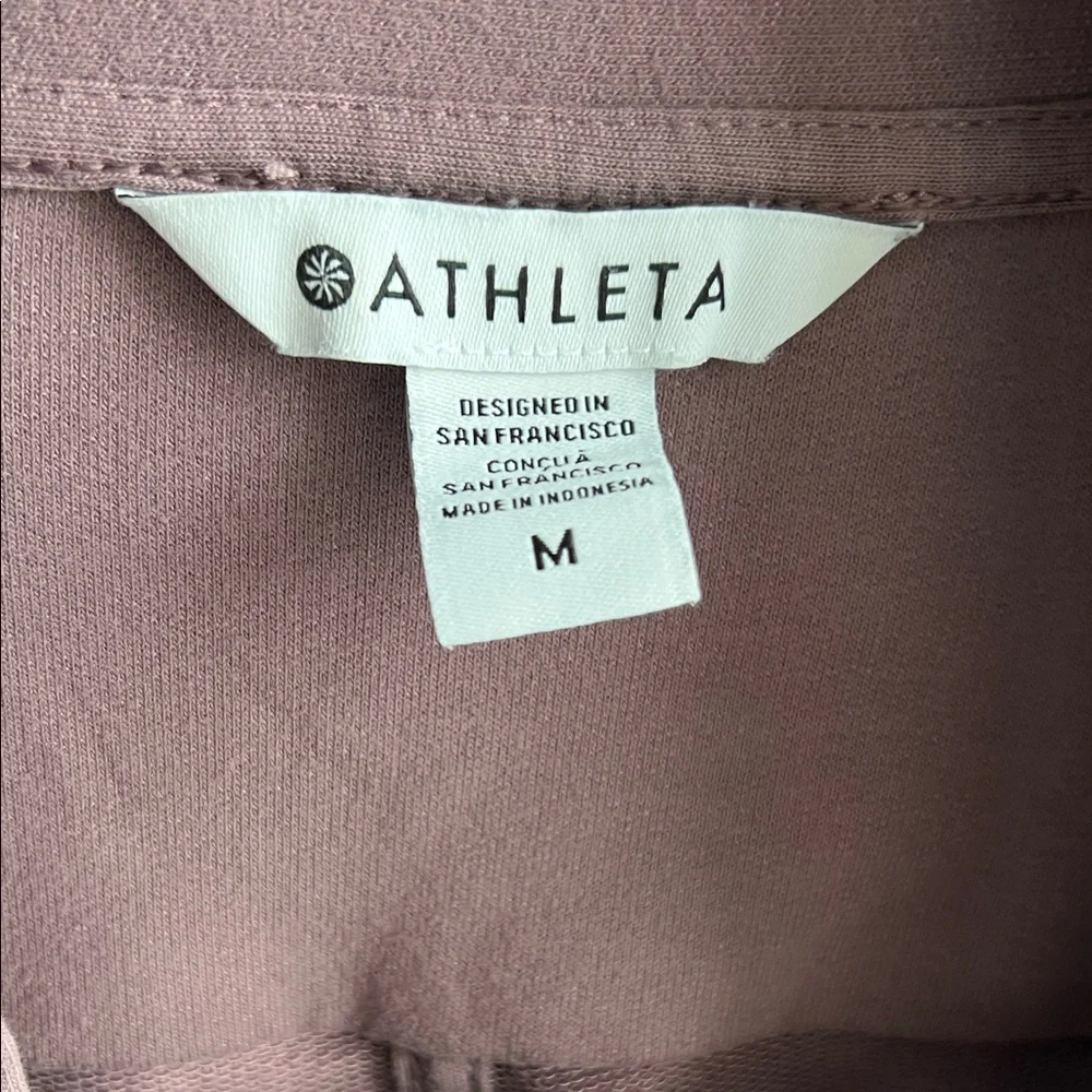 Athleta Light Retroterry Wrap Cozy Soft Sweatshirt Wrap Top Medium Damask Mauve - Picture 2 of 5